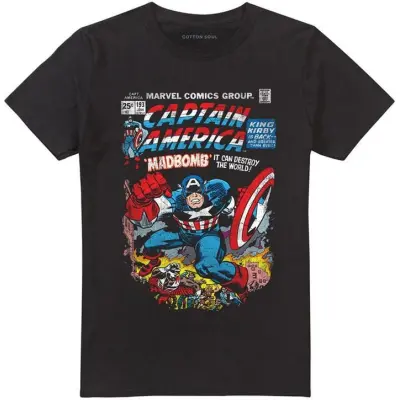 Marvel - Marvel T-shirt - Captain America - serieomslag i retrostil - M 3XL - för Herr - svart