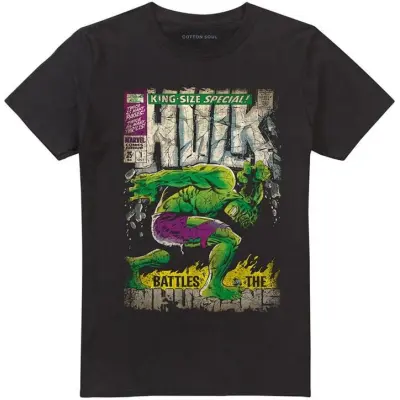 Marvel - Marvel T-shirt - Hulken - serieomslag i retrostil - M 3XL - för Herr - svart