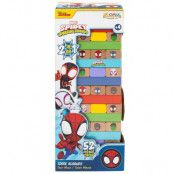 Marvel Spidey blocks tower + domino wooden set