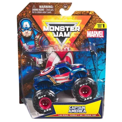 Monster Jam 1:64 Marvel Captain America - Monster Jam -  Leksaksaffären