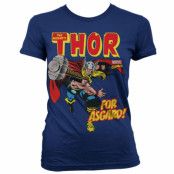 The Mighty Thor - For Asgard! Girly T-Shirt Blå