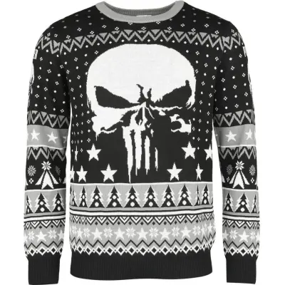 The Punisher - Marvel Christmas jumper - Logo Skull - S M - för Herr - flerfärgad