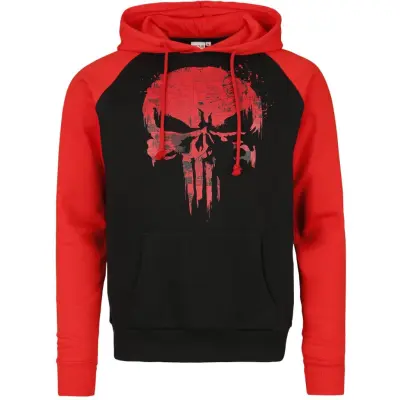 The Punisher - Marvel Luvtröja - Logo Skull - S XL - för Herr - svart/röd