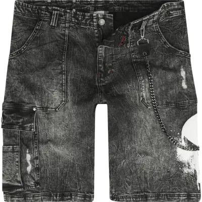 The Punisher - Marvel Shorts - Skull - S XL - för Herr - svart denim