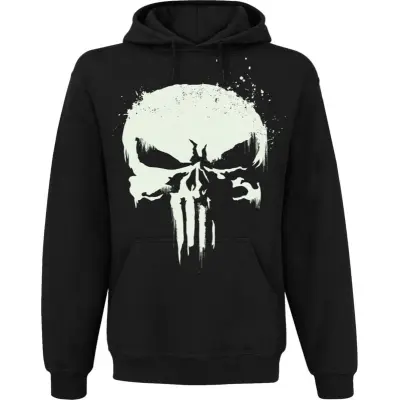 The Punisher - Marvel Stickad jumper - Skull - Glow In The Dark - S XXL - för Herr - svart