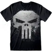 The Punisher - Marvel T-shirt - Punisher Skull With Metallic Ink FB - S XXL - för Herr - svart