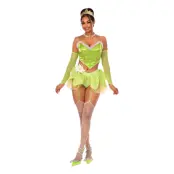 Älva Drottning Grön Deluxe Maskeraddräkt - Medium