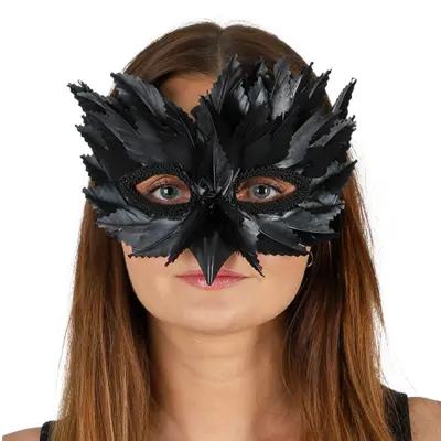 Ögonmask Venetian Fjädrar Svart - One size