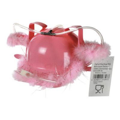 Ölhjälm med Rosa Fluff - One size