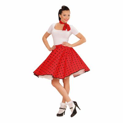 50-tals Kjol med Scarf Maskeraddräkt - One size