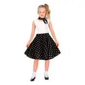 50-tals Kjol med Scarf Svart för Barn - One size