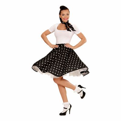 50-tals Kjol Svart Maskeraddräkt - One size