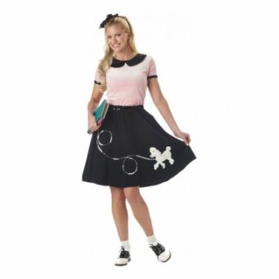 50-tals Skolflicka Maskeraddräkt - Small