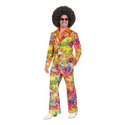 60-tals Flower Power Kostym Maskeraddräkt - Large