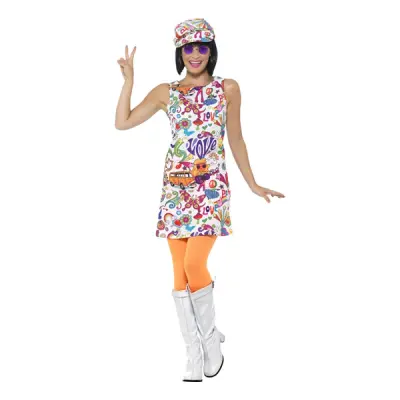 60-tals Groovytjej Maskeraddräkt - X-Large