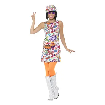 60-tals Groovytjej Maskeraddräkt - Small