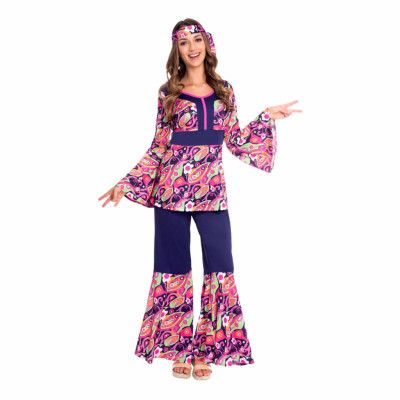 60-tals Hippie Dam Maskeraddräkt - Small