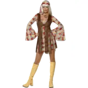 60-tals Hippieklänning Groovy Baby Maskeraddräkt Dam L