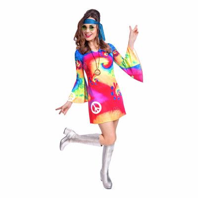 60-tals Hippieklänning Maskeraddräkt - Medium