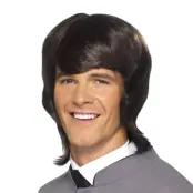 60-tals Popstjärna Brun Peruk - One size