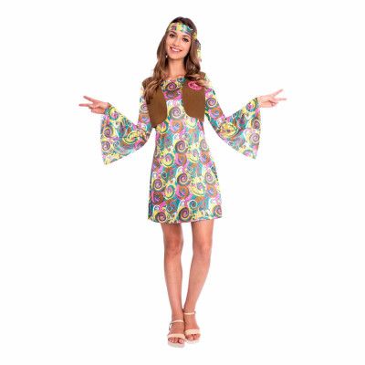 60-tals Psykedelisk Hippieklänning Maskeraddräkt - Medium