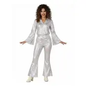 70-tals Disco Dam Silver Maskeraddräkt - Small