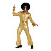 70-tals Disco Herr Guld Maskeraddräkt - Medium