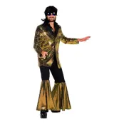 70-tals Disco Kostym Guld Maskeraddräkt Deluxe - XX-Large