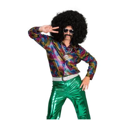 70-tals Discoskjorta Regnbåge Herr - X-Large