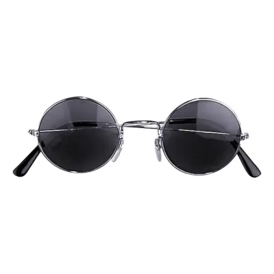 70-tals Glasögon Runda Små - Svart