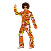 70-tals Groovy Herrkostym Maskeraddräkt - Large