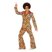 70-tals Herrkostym Disco Bubbles Maskeraddräkt - Large