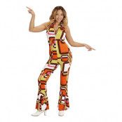 70-tals Jumpsuit Dam Maskeraddräkt - Large