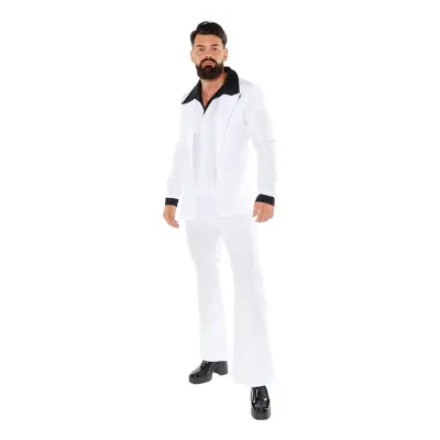 70-tals Vit Kostym Maskeraddräkt - Small