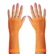 80-tals Fingerlösa Näthandskar Neonorange