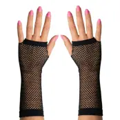 80-tals Fingerlösa Näthandskar Svart