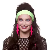 80-tals Hårband Neongrön - One size