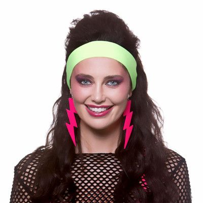 80-tals Hårband Neongrön - One size