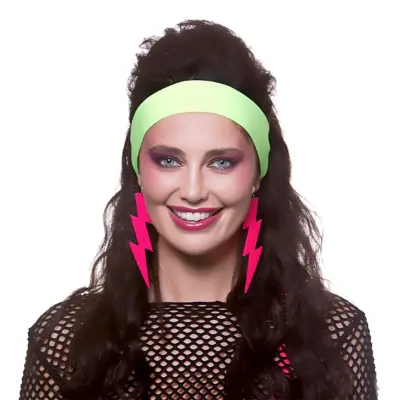 80-tals Hårband Neongrön - One size