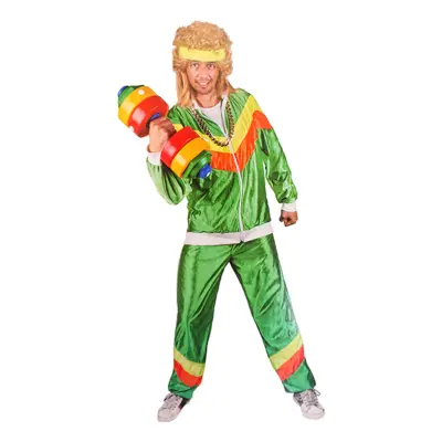 80-tals Träningsoverall Grön Maskeraddräkt - Medium