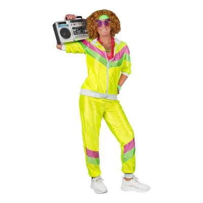 80-tals Träningsoverall Gul Dam Maskeraddräkt - X-Large