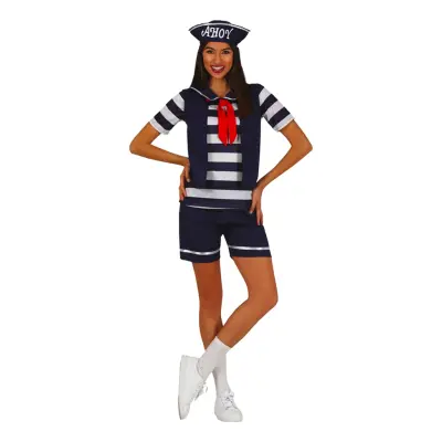 80-tals Matros Dam Maskeraddräkt - Large