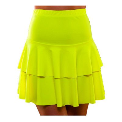 80-tals Neon Volangkjol Gul - X-Small/Small