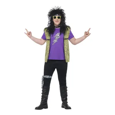 80-tals Rockstjärna Plus-size Maskeraddräkt - X-Large
