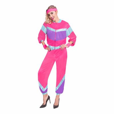 80-tals Rosa Träningsoverall Maskeraddräkt - Medium