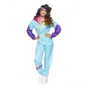 80-tals Träningsoverall Jumpsuit Deluxe Maskeraddräkt - Small/Medium