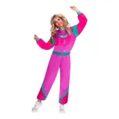 80-tals Träningsoverall Rosa/Blå Maskeraddräkt - Medium/Large