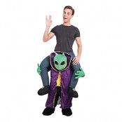 Alien Piggyback Lila Maskeraddräkt - One size