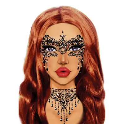 Ansiktssmycken Masquerade Svart - One size