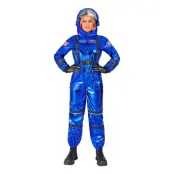 Astronaut Blå Metallic Dam Maskeraddräkt - X-Large